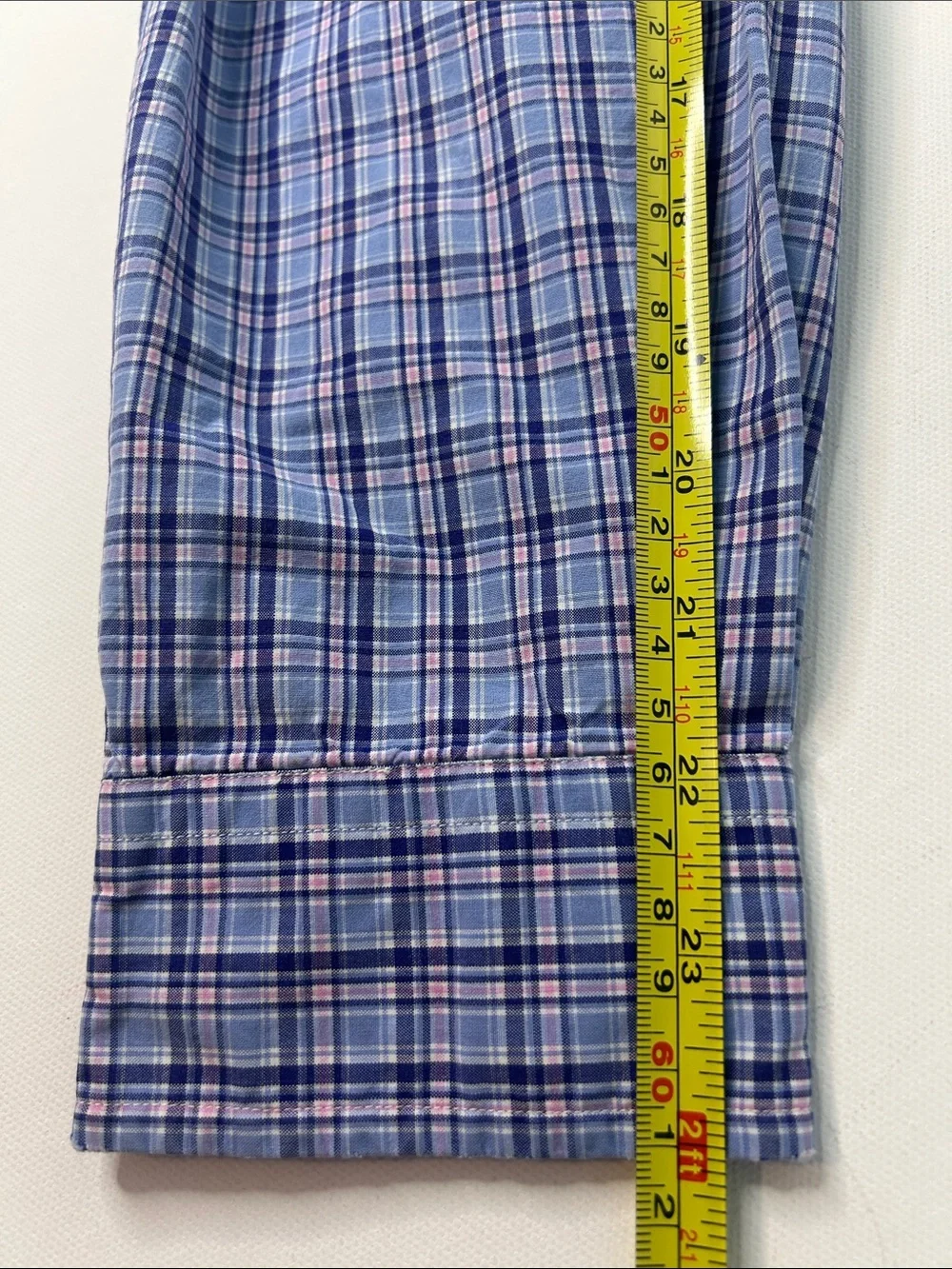 Upcycled Ralph Lauren Women’s Shirt Cropped Blue Pink Plaid with Ruffle Collar - Picture 12 of 12